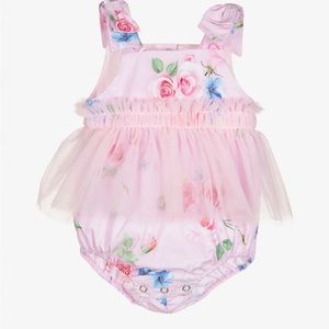 Lapin House pink floral tutu romper 3months